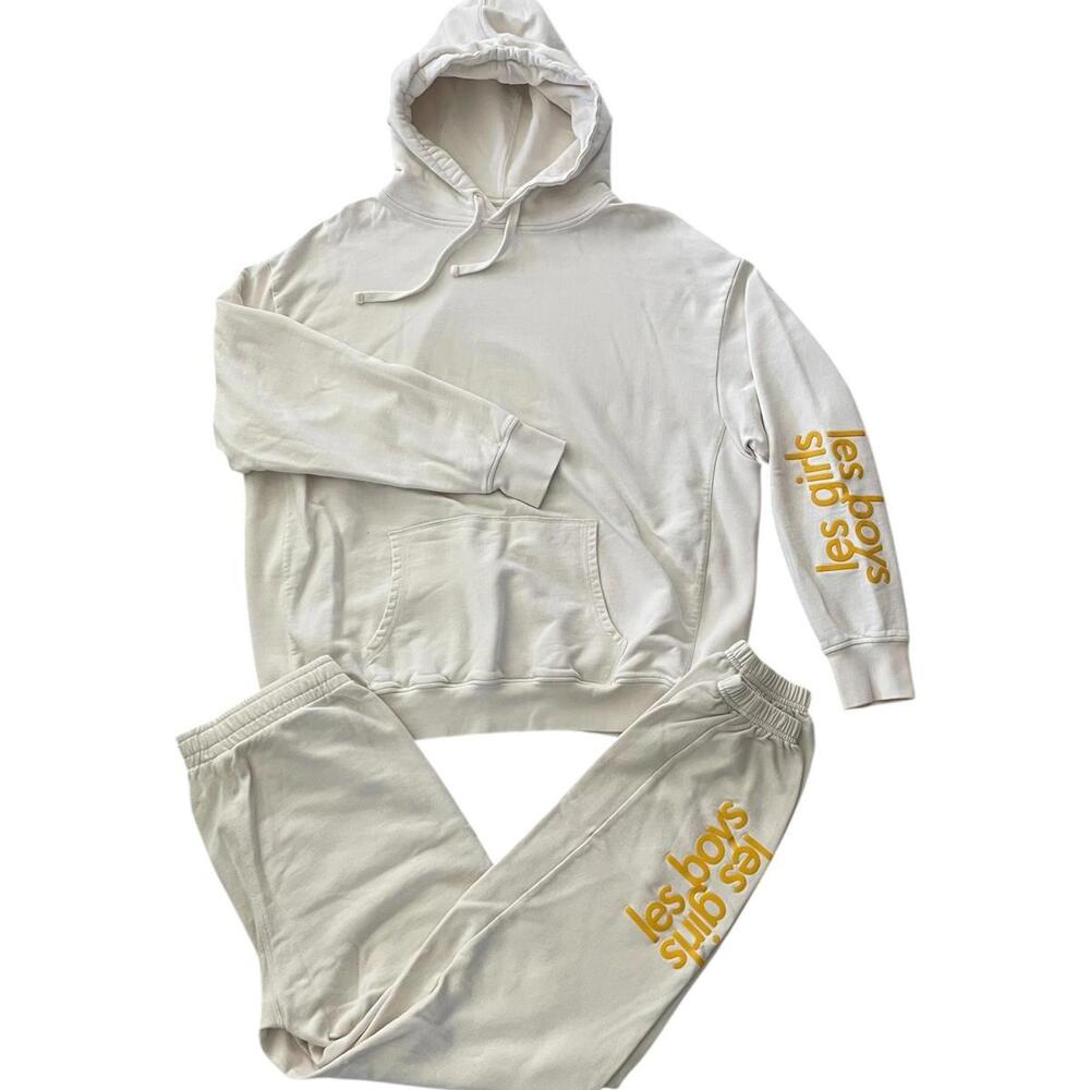 Les Girls Les Boys Hoodie Sweatpants Tracksuit Set Logo Unisex Adult Size S/M